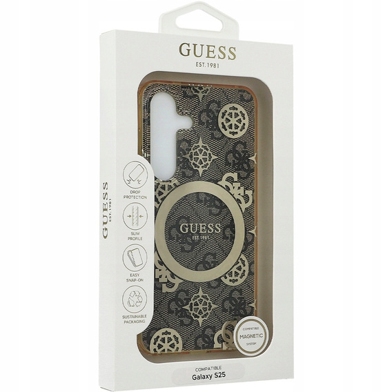 GUESS Magnetic IML Peony case for Samsung Galaxy S25