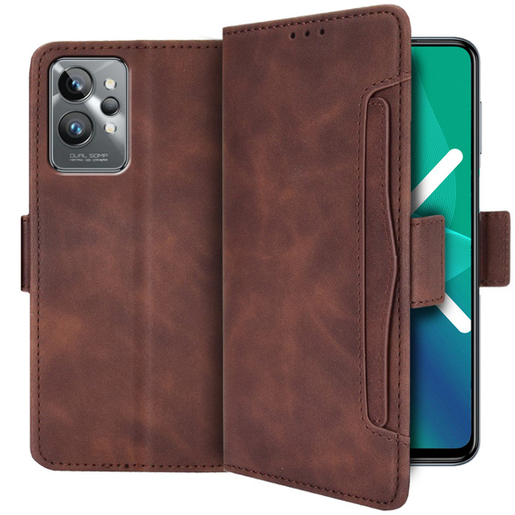 Flip case for Realme GT2 Pro, Card Slot, brown