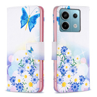 Flip case for Xiaomi Redmi Note 13 Pro 5G, Wallet, Butterfly & Flowers white