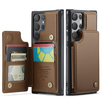 CASEME flip case for Samsung Galaxy S25 Ultra, Litchi Wallet, brown