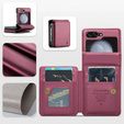 CASEME flip case for Samsung Galaxy Z Flip5 5G, Litchi Wallet, red