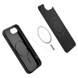 Spigen case for iPhone 16E, Liquid Air, black + 9H Tempered Glass