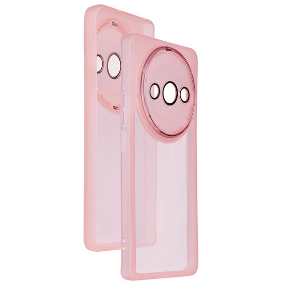 Silicone case for Xiaomi Redmi A3, with camera protection, transparent / pink
