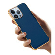 Case for iPhone 14 Pro, Cowhide Leather, blue