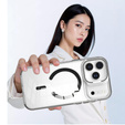 Case for iPhone 17 Pro Max, for MagSafe, with stand, transparent with black inserts