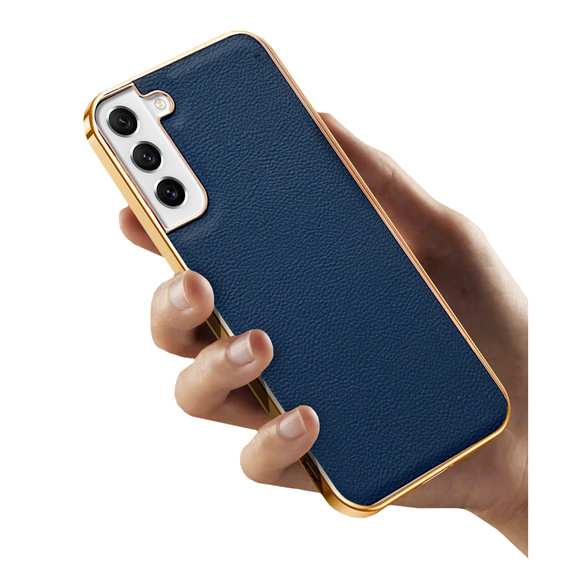 Case for Samsung Galaxy S22+ Plus, Cowhide Leather, blue