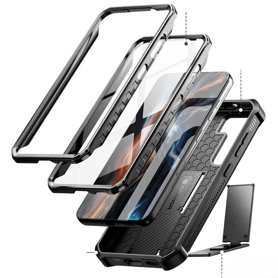 Armored case for Samsung Galaxy S23 Plus, Dexnor Full Body (Two Frames), black