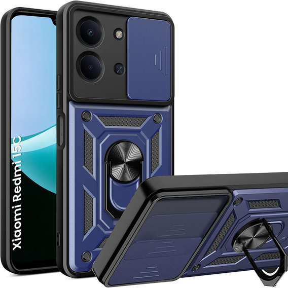 Armoured case for Xiaomi Redmi 15C 4G/LTE, CamShield Slide, blue