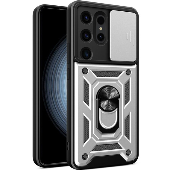 Case for Samsung Galaxy S24 Ultra, CamShield Slide, silver