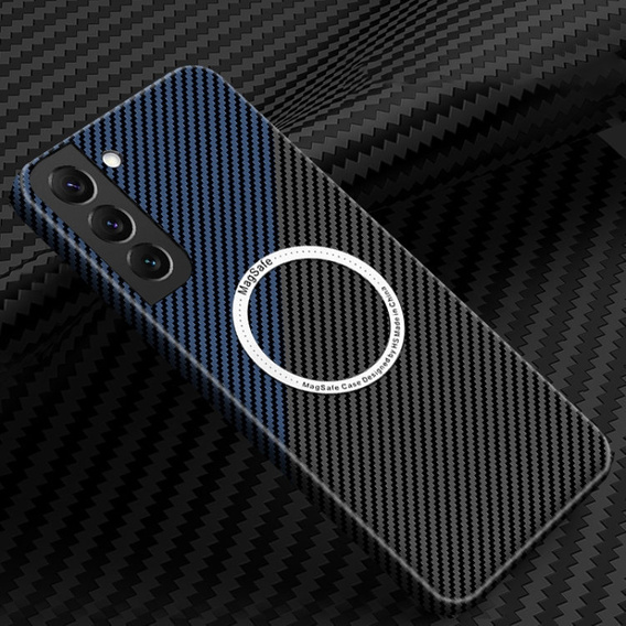Case for Samsung Galaxy S23 Plus, Magsafe Slim Carbon, black / blue