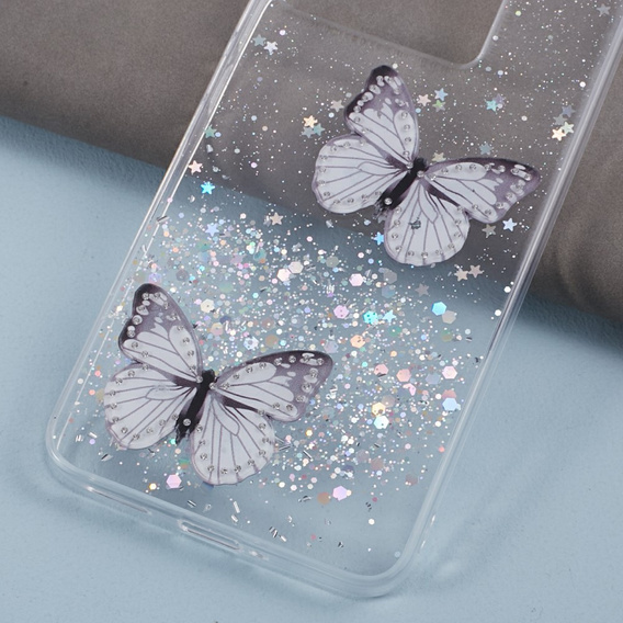 Case for Xiaomi 13T / 13T Pro / Redmi K60 Ultra, Glitter Butterfly, white