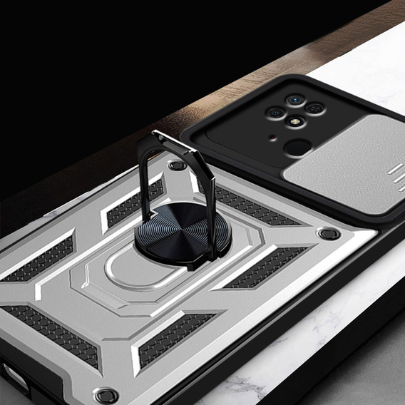 Case for Xiaomi Redmi 10C, CamShield Slide, silver