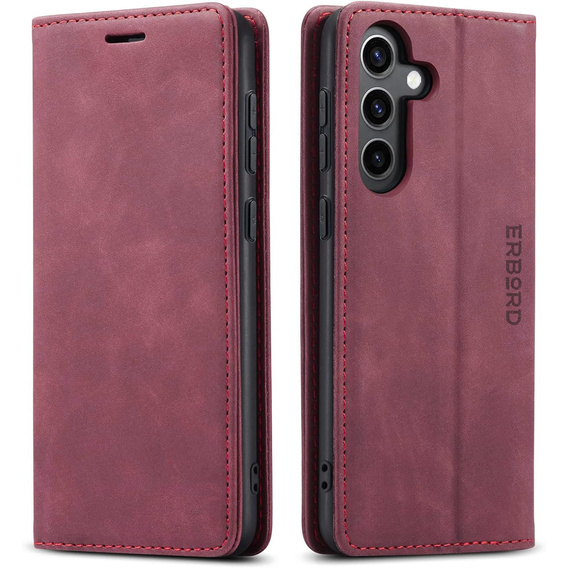 Case for Samsung Galaxy A55, ERBORD Vintage, red + Screen Glass