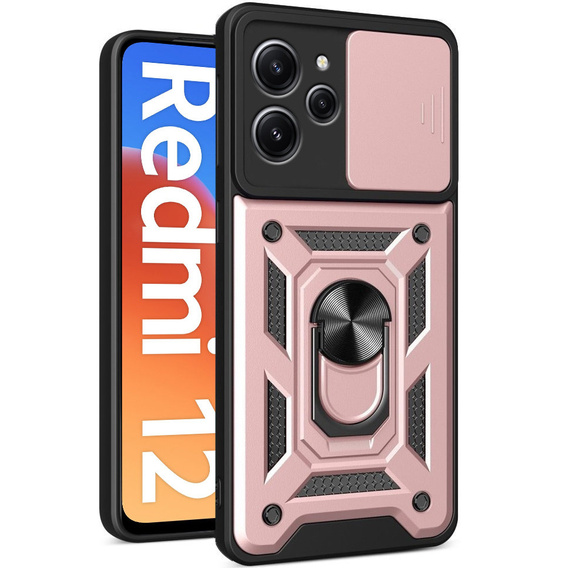 Case for Xiaomi Redmi 12, CamShield Slide, pink rose gold