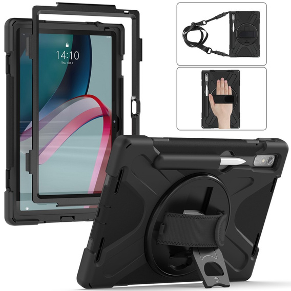 Armored Case for Lenovo Tab P11 Pro Gen 2 TB132FU TB132XU 11.2", protective 360 with stylus slot, black