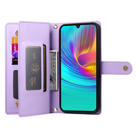 Flip case for Samsung Galaxy A36 5G, Wallet Zipper Pocket, purple