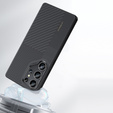 BENKS Kevlar Case for Samsung Galaxy S25 Ultra, for MagSafe, Carbon Fiber, black