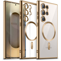 Case for Samsung Galaxy S25 Ultra, Electro MagSafe, gold + Screen Glass