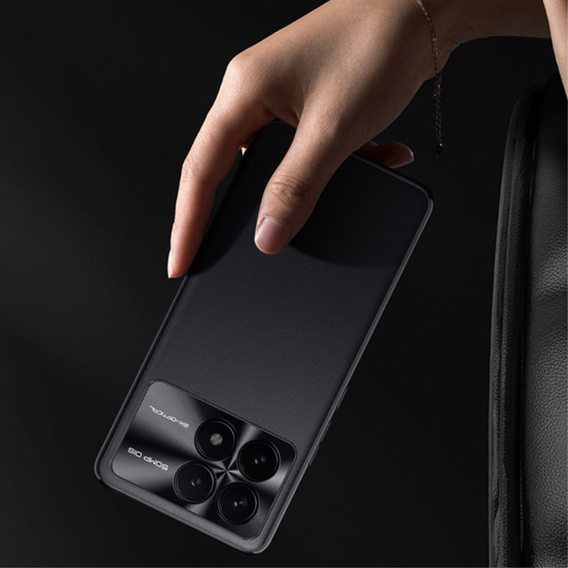 Leather case for Xiaomi Poco F6 Pro, leather hybrid, black
