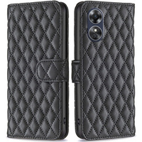 Flip case for Oppo A17, Wallet, BINFEN COLOR, black