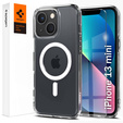 Spigen MagSafe Case for iPhone 13 Mini, Ultra Hybrid, white + 9H Tempered Glass