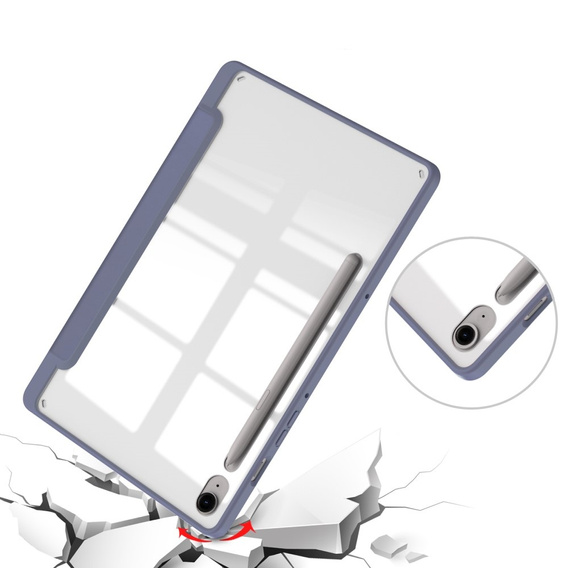 Case for Samsung Galaxy Tab S10 FE+ Plus, Smartcase Hybrid, with stylus space, purple