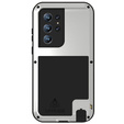 Love Mei Case for Samsung Galaxy S22 Ultra, armored without glass, silver