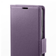 Case for Samsung Galaxy S23 FE, ERBORD Glossy Litchi, wallet with flap, purple