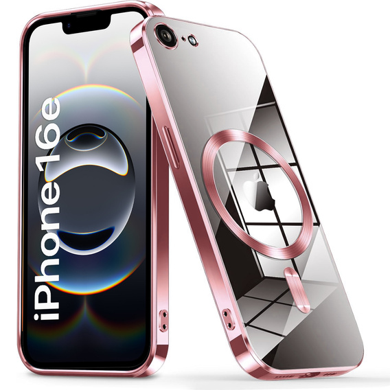 Case for iPhone 16E, Electro MagSafe, pink + Screen Glass