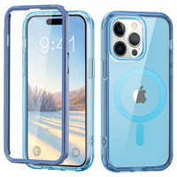 Case for iPhone 16 Pro, Shockproof Hybrid, with screen film, for MagSafe, blue