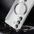 Flip case for Samsung Galaxy S24, RFID Wallet MagSafe CamShield, silver
