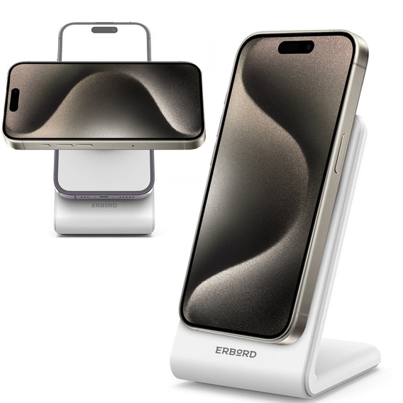 ERBORD Wireless Inductive Charger, 15W, White