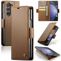 CASEME flip case for Samsung Galaxy Z Fold6 5G, Litchi Wallet, brown