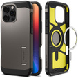 Spigen case for iPhone 16 Pro Max, Tough Armor Mag MagSafe, grey + 9H Tempered Glass
