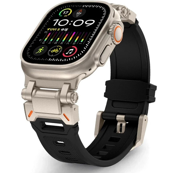 ERBORD ProTech Strap for Apple Watch 1/2/3/4/5/6/7/8/9/SE/Ultra/Ultra 2 42/44/45/49MM, Black.