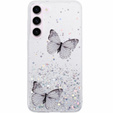 Case for Samsung Galaxy S24, Glitter Butterfly, white