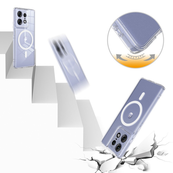 Case for Motorola Edge 50 Pro, Fusion Hybrid, for MagSafe, transparent