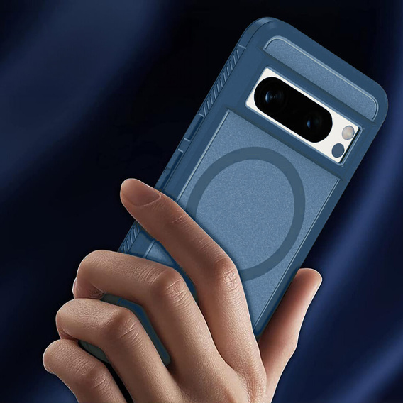 Case with frame for Google Pixel 8 Pro, for MagSafe, blue
