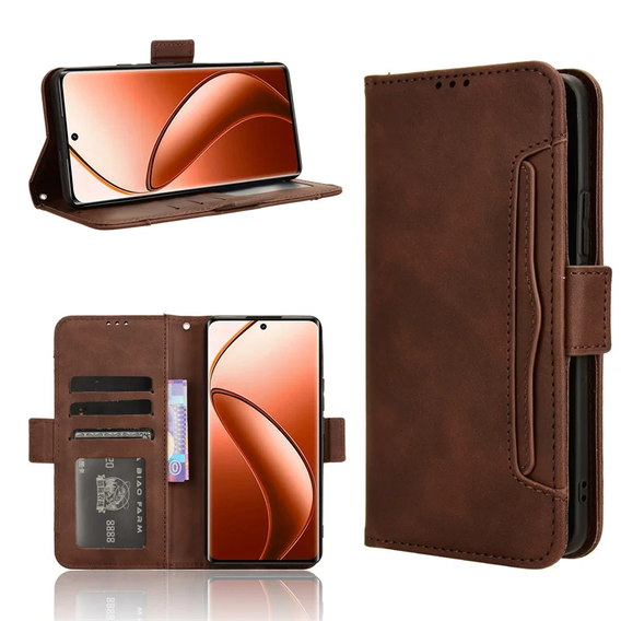 Flip case for Motorola Edge 50 Pro, Card Slot, brown