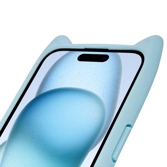 Case for iPhone 15, for MagSafe, Cute Cat, blue + Screen Glass