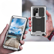 Armored case for Samsung Galaxy S22 Ultra, R-JUST CamShield Slide, silver