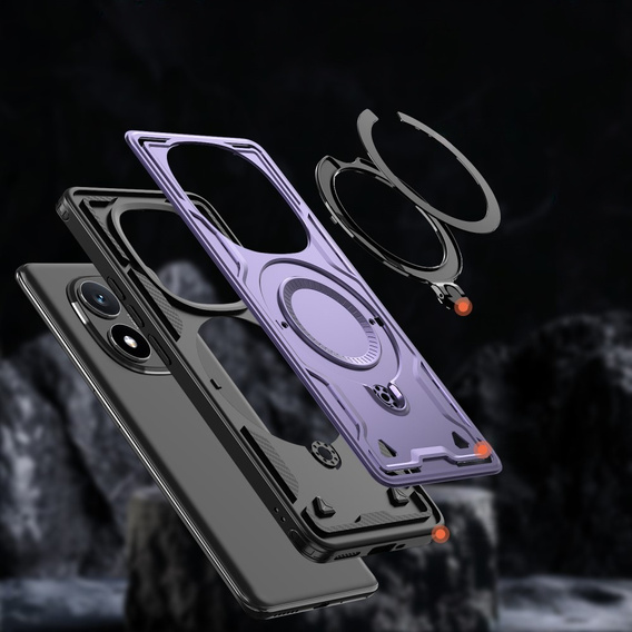Case for Xiaomi Redmi Note 14 Pro 5G /  Poco X7 5G, Military MagSafe, purple + 9H glass