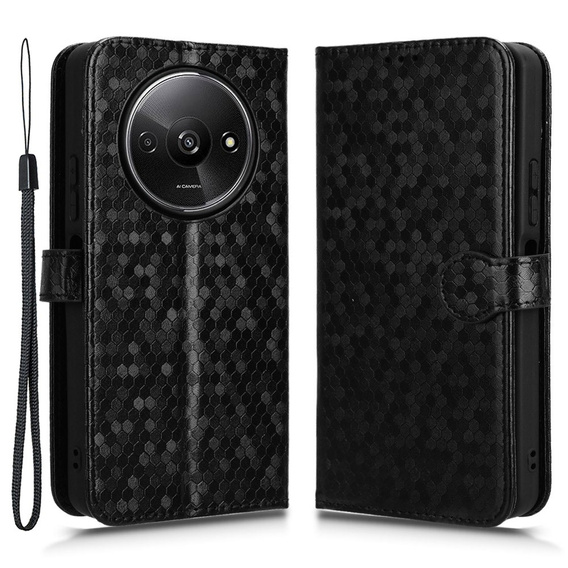 Flip case for Xiaomi Redmi A3, Wallet Rhombus, black