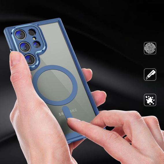 Case for Samsung Galaxy S24 Ultra, ERBORD Impact Guard, MagSafe, blue