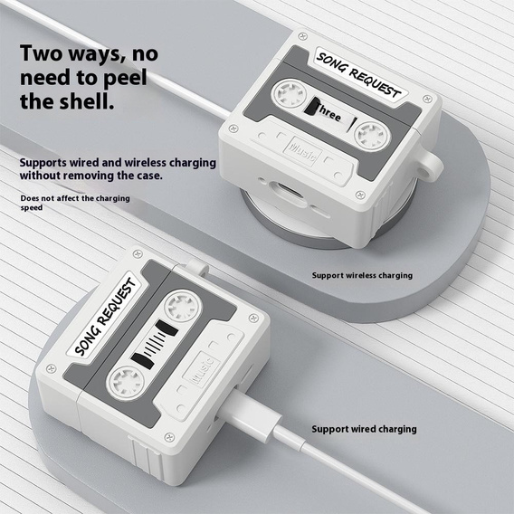 Retro silicone cassette case for Apple AirPods Pro 3