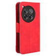 Flip case for OnePlus 12 5G, Card Slot, red