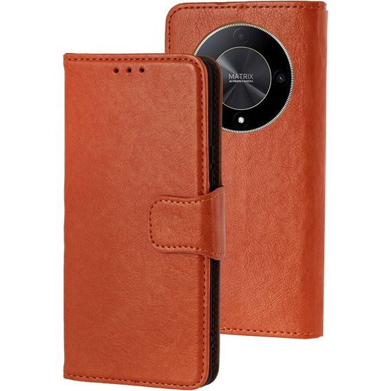 Flip case for Honor Magic 6 Lite 5G, Split Leather, orange