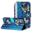 Flip case for Samsung Galaxy A35 5G, Wallet, Butterflies blue