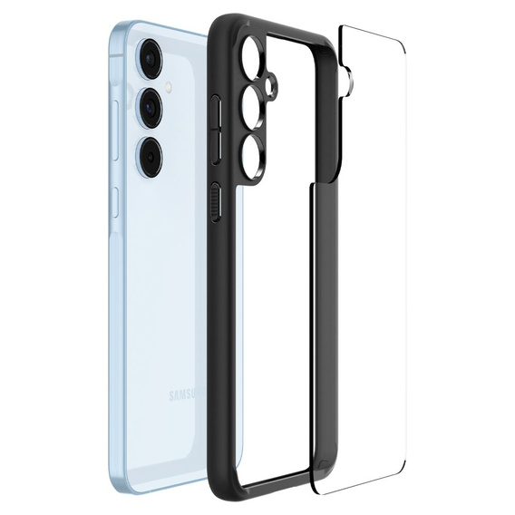 Spigen case for Samsung Galaxy A55 5G, Ultra Hybrid, black + 9H Tempered Glass