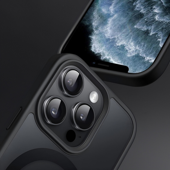 Case for iPhone 11 Pro, for MagSafe, ERBORD Matt Case, black + Screen Glass